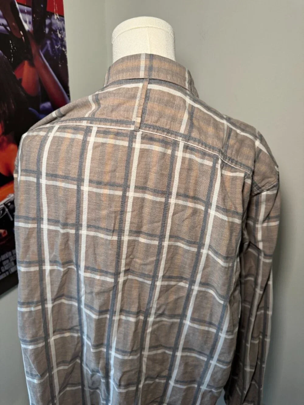 Banana Republic Luxe Flannel Camden Fit Brown Long Sleeve Button Down Shirt